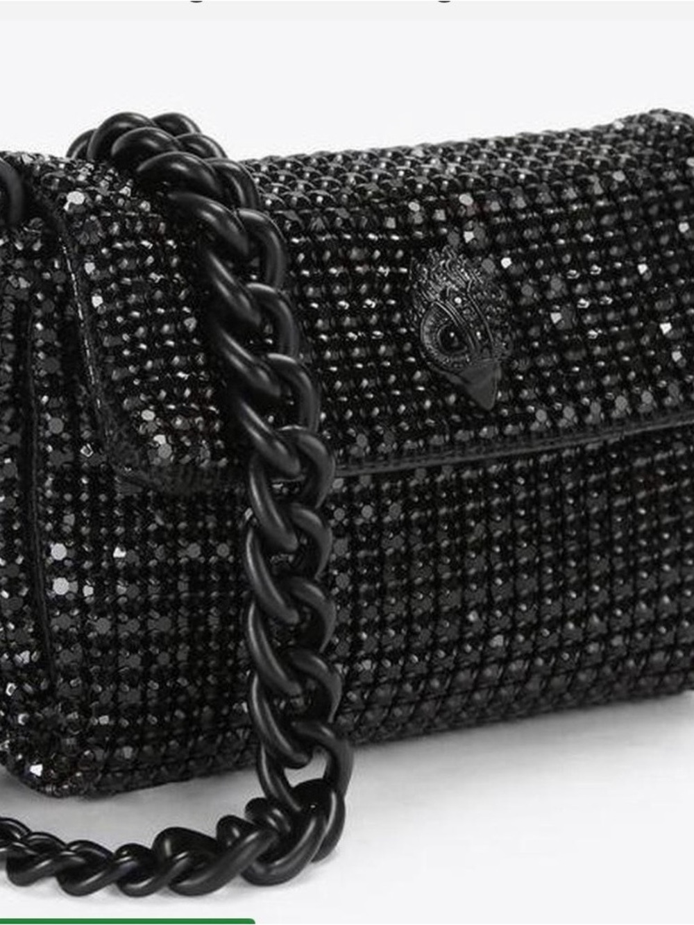 Kurt Geiger Black Crystal Chain Shoulder Bag